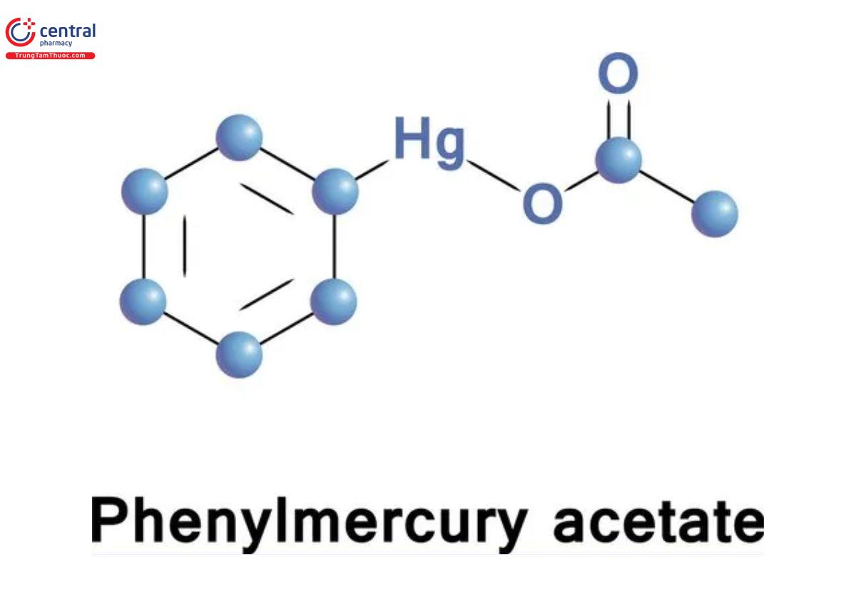 Công thức cấu tạo của Phenylmercuric Acetate