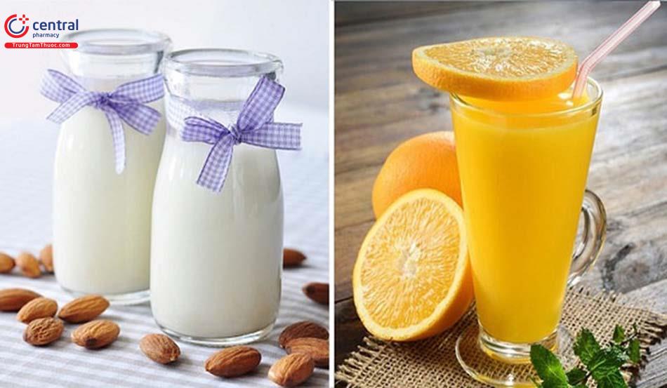 Sữa không nên uống cùng nước cam, nước chanh