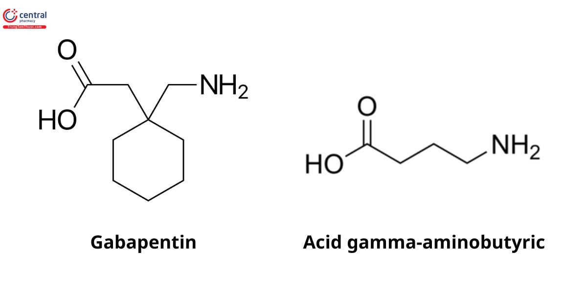 Cấu trúc hóa học của Gabapentin và Acid gamma-aminobutyric