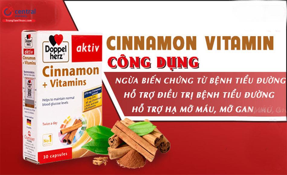 Cinnamon + Vitamins Doppelherz Aktiv ổn định đường máu