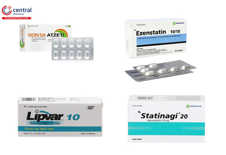 Một số biệt dược chứa Atorvastatin