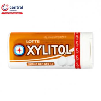  Kẹo ngậm không đường Lotte Xylitol hương cam bạc hà