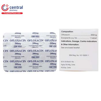 Thuốc Ofloxacin 200mg Mekophar tác dụng chỉ định