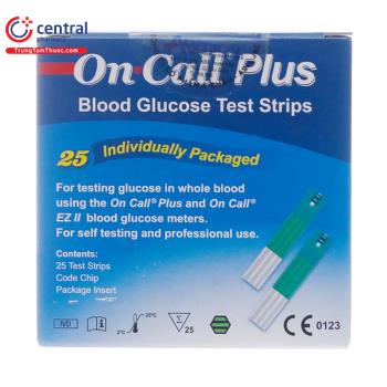 Que thử đường huyết On Call Plus (hộp 25 que)