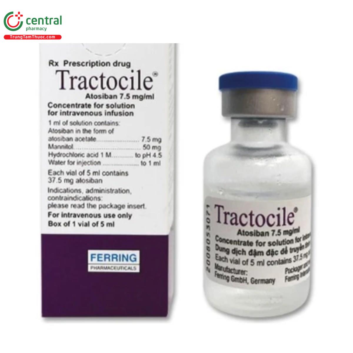 Thuốc Tractocile chứa hoạt chất Atosiban 7 5mg ml làm chậm sinh non