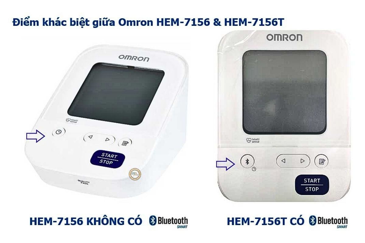 Điểm khác biệt giữa Máy đo huyết áp bắp tay tự động Omron HEM-7156 và HEM-7156T