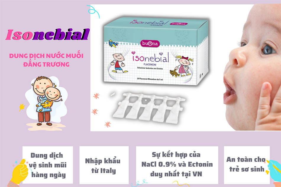 Buona IsoNebial Flaconcini ngăn ngứa viêm đường hô hấp cho trẻ