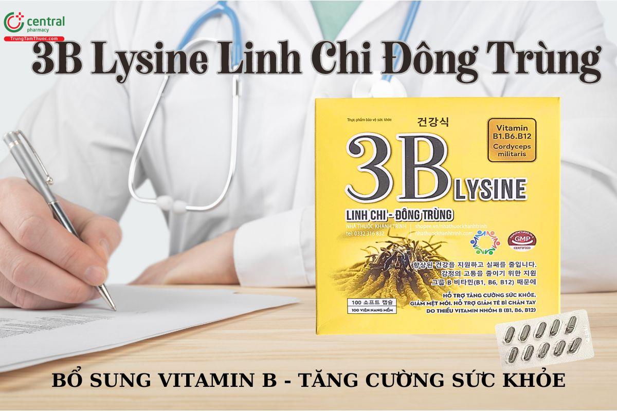 Viên uống 3B Lysine Linh Chi Đông Trùng hỗ trợ tăng cường sức khỏe