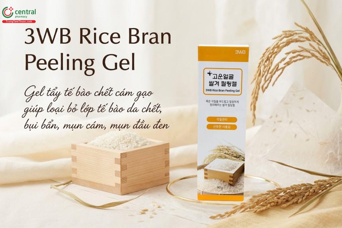 Gel tẩy da chết 3WB Rice Bran Peeling Gel làm sạch da chết và bụi bẩn