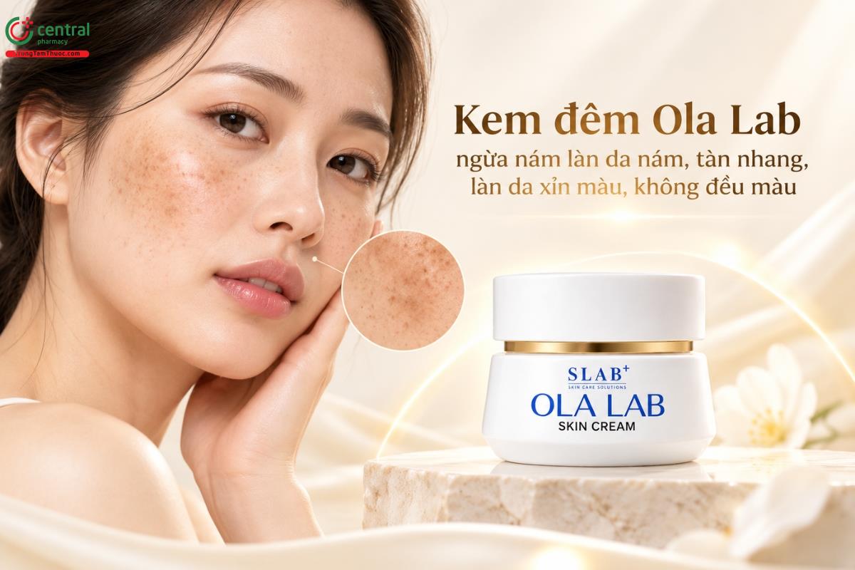 Kem đêm Ola Lab ngừa nám làn da nám, tàn nhang, làn da xỉn màu, không đều màu