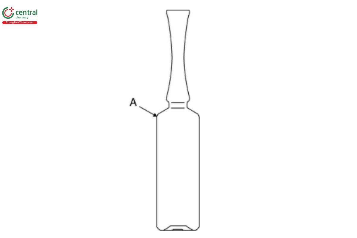 Figure 2. Filling volumes of ampules up to point A.