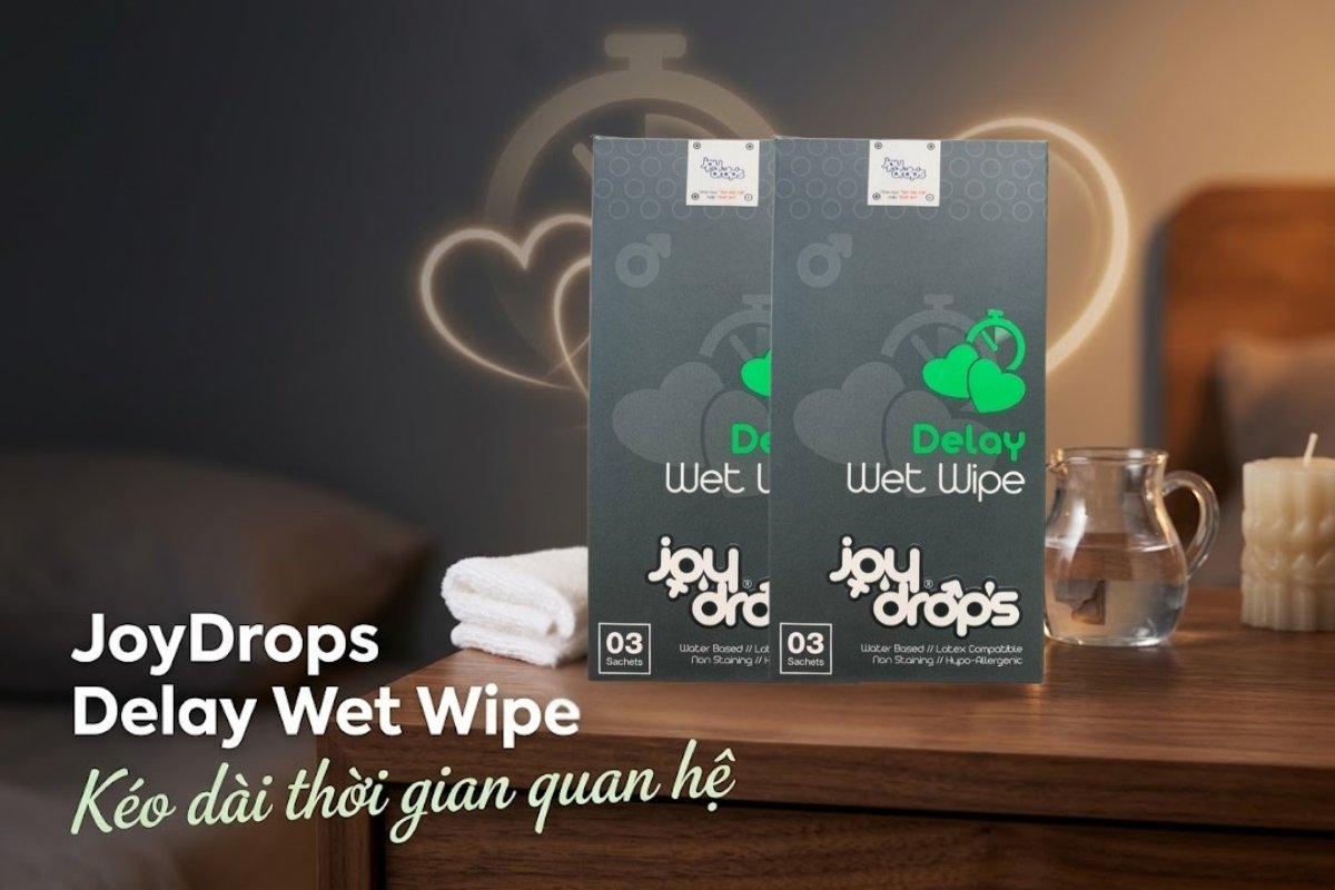 Khăn lau chống xuất tinh sớm JoyDrops Delay Wet Wipe
