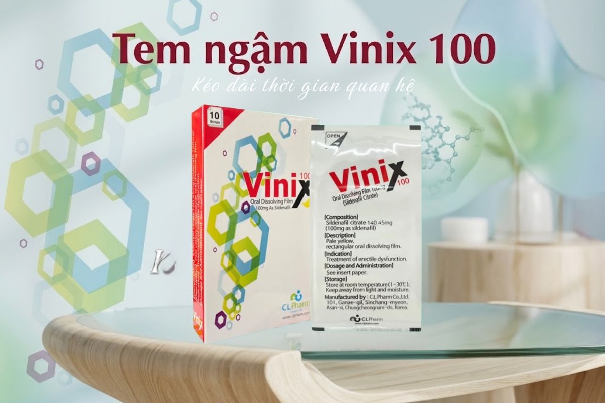 Vinix 100 - Tem ngậm tăng cường sinh lực lâu dài