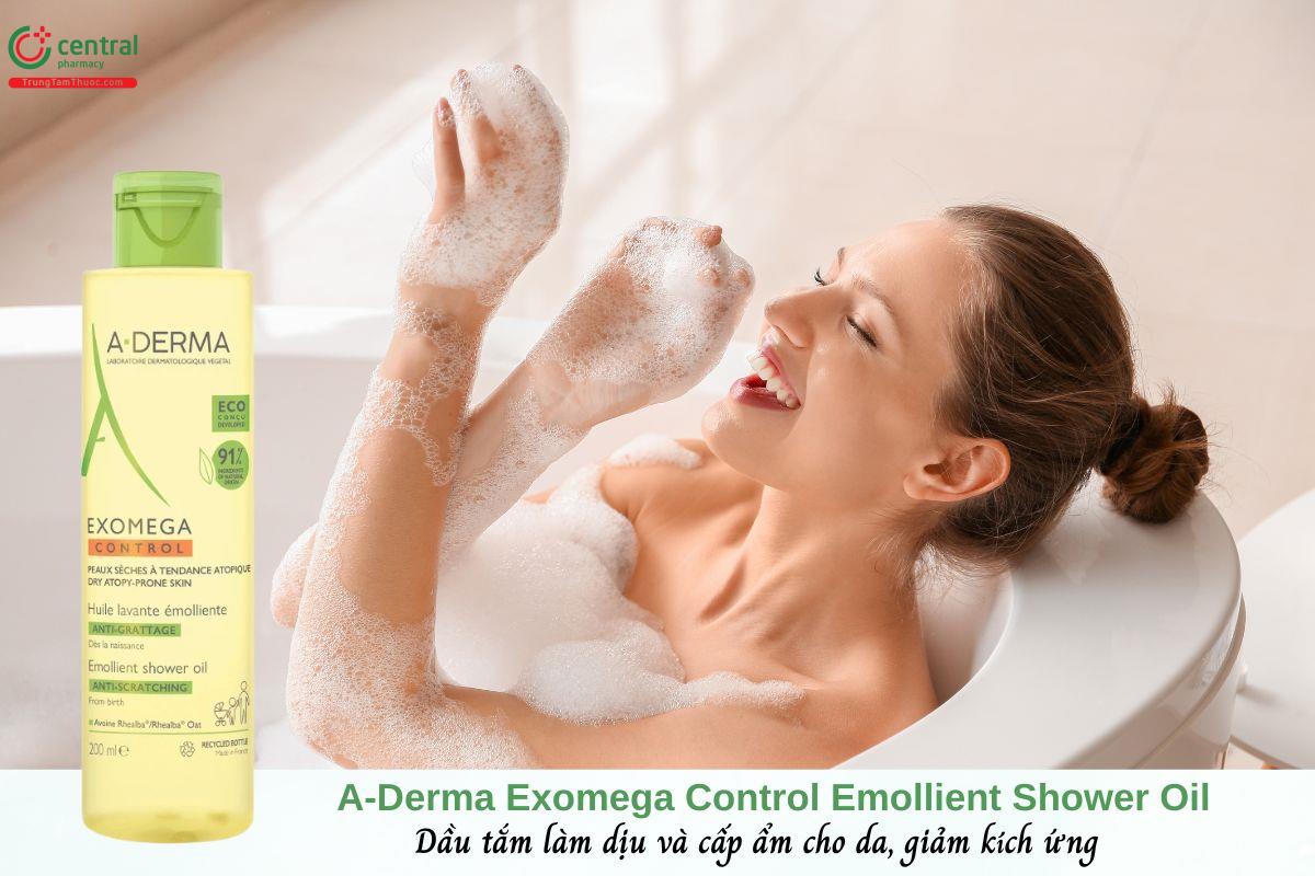 A-Derma Exomega Control Emollient Shower Oil - Dầu tắm cho da khô, viêm da cơ địa 