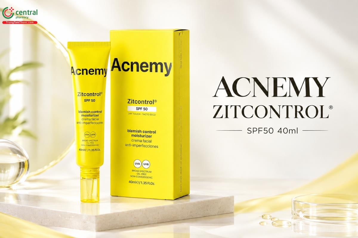 Acnemy Zitcontrol SPF50 Bảo vệ da quang phổ rộng trước tác hại của tia UVA và UVB