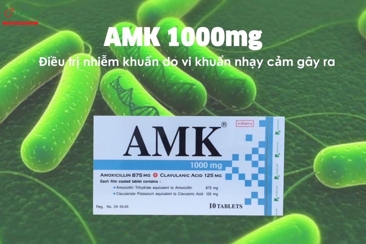  Thuốc AMK 1000mg - điều trị nhiễm khuẩn do vi khuẩn nhạy cảm gây ra