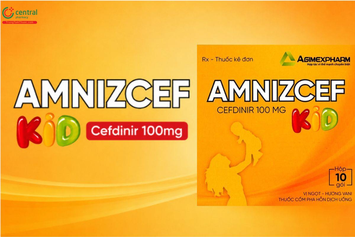 Thuốc AMNIZCEF KID 100mg điều trị nhiễm trùng da, viêm họng, viêm amidan, viêm phế quản, viêm phổi