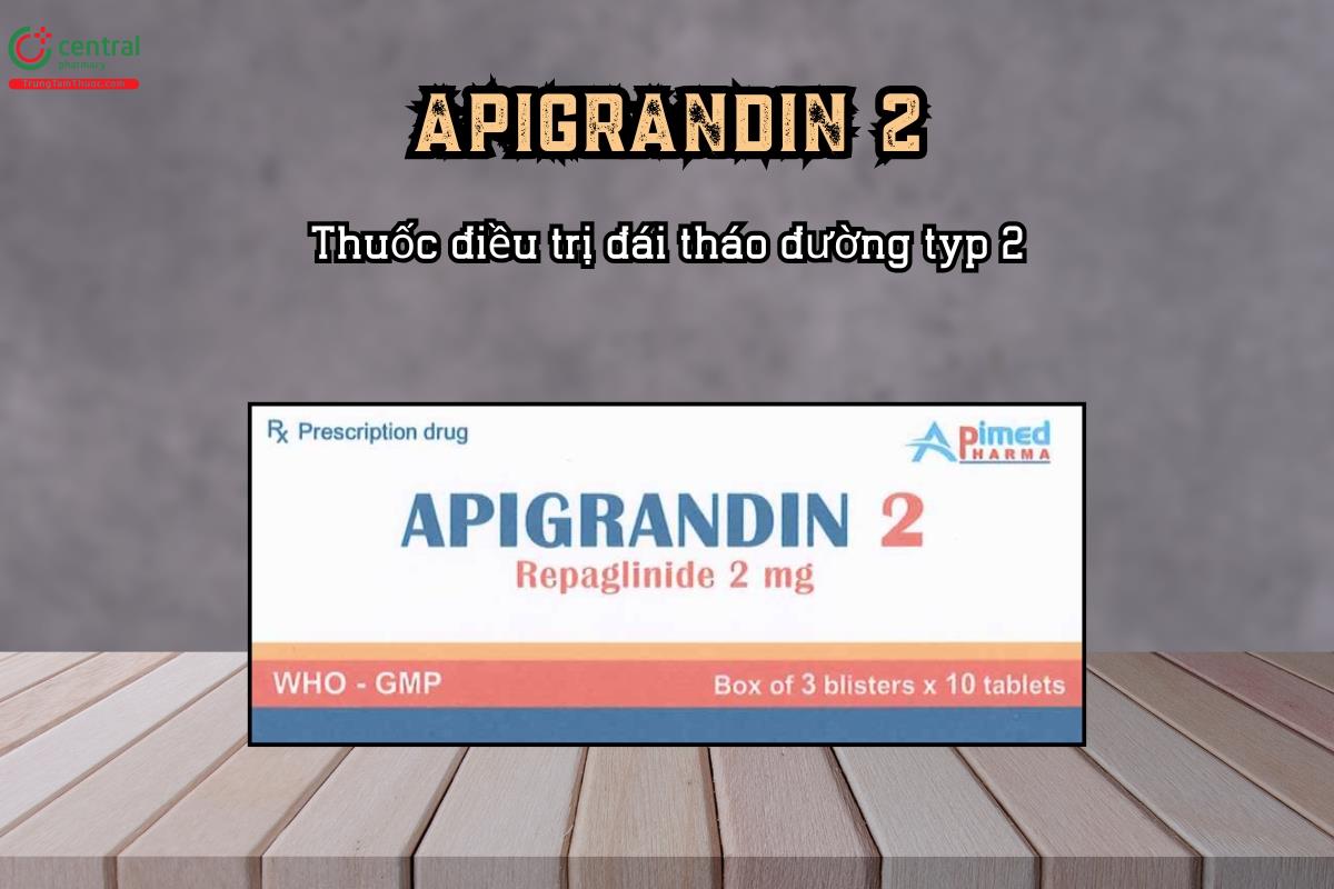 Thuốc điều trị đái tháo đường typ 2 APIGRANDIN 2