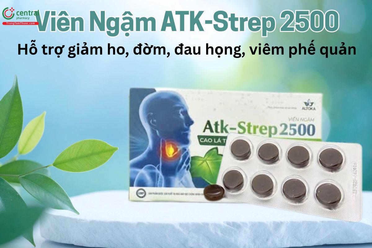 Viên ngậm ATK-Strep 2500 hỗ trợ làm dịu cơ ho, đau rát họng