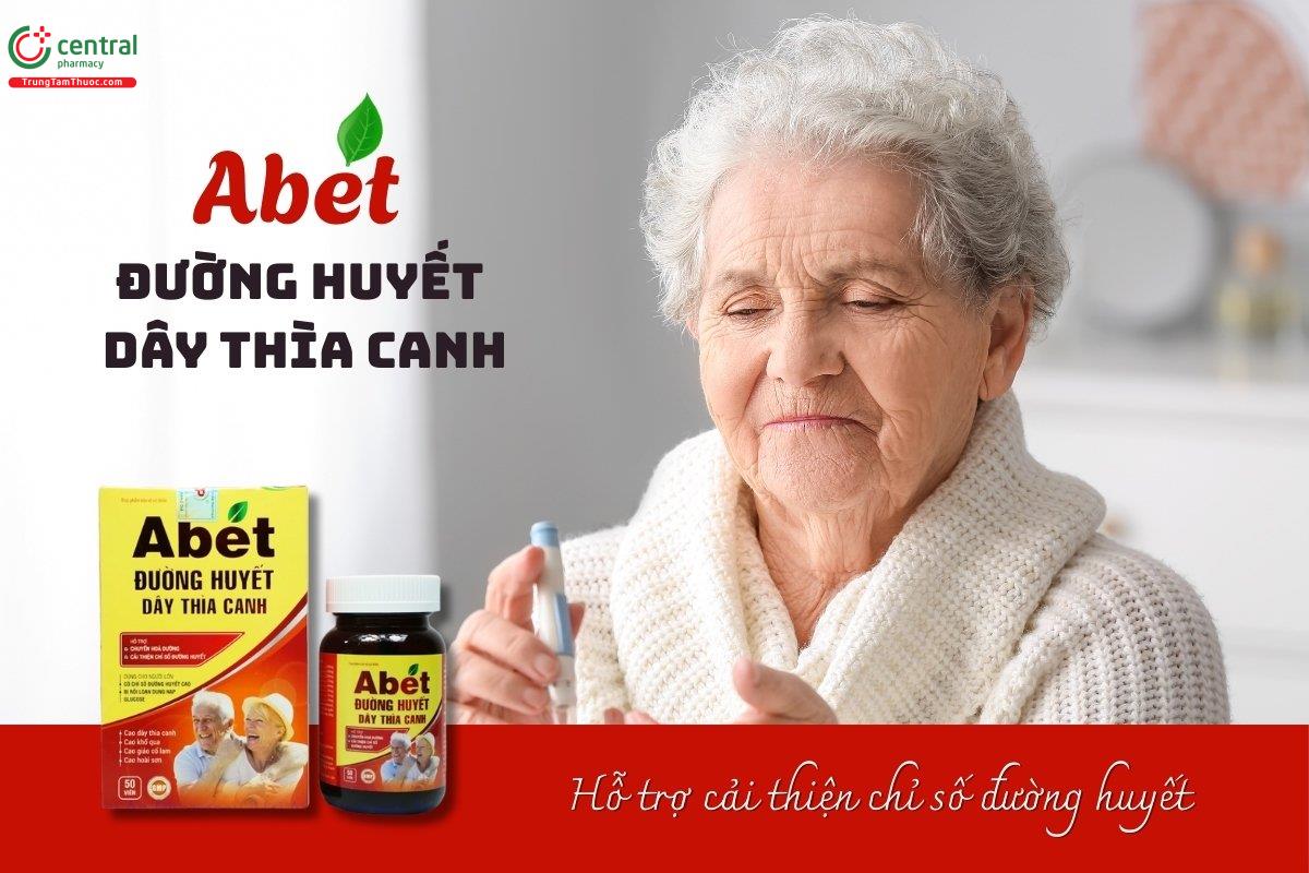 Abet Đường huyết dây thìa canh có thành phần chính là Cao dây thìa canh (Gymnema sylvestre), giúp hỗ trợ cân bằng đường huyết và tăng cường chuyển hóa glucose trong cơ thể.