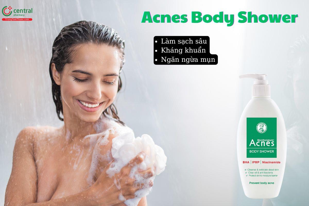 Sữa tắm Acnes Body Shower giúp làm sạch, kháng khuẩn, ngăn ngừa mụn