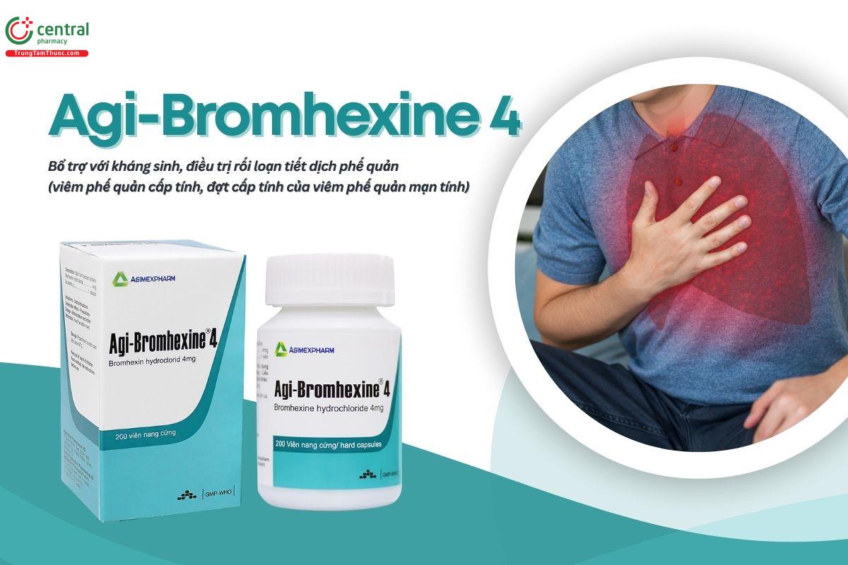 Thuốc Agi-Bromhexine 4 bổ trợ kháng sinh, điều trị viêm phế quản cấp