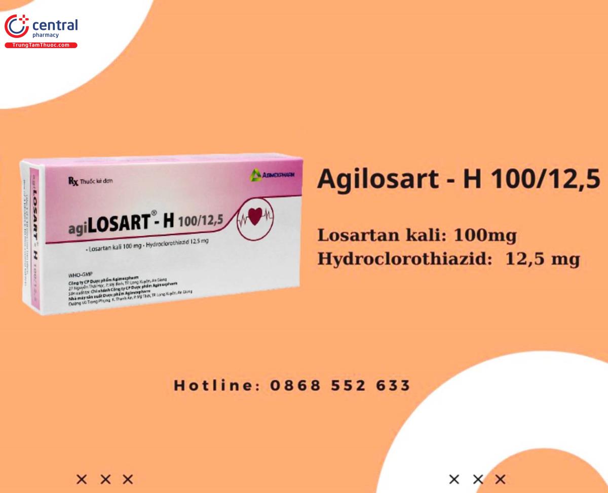 Thuốc Agilosart-H 100/12,5 điều trị huyết áp