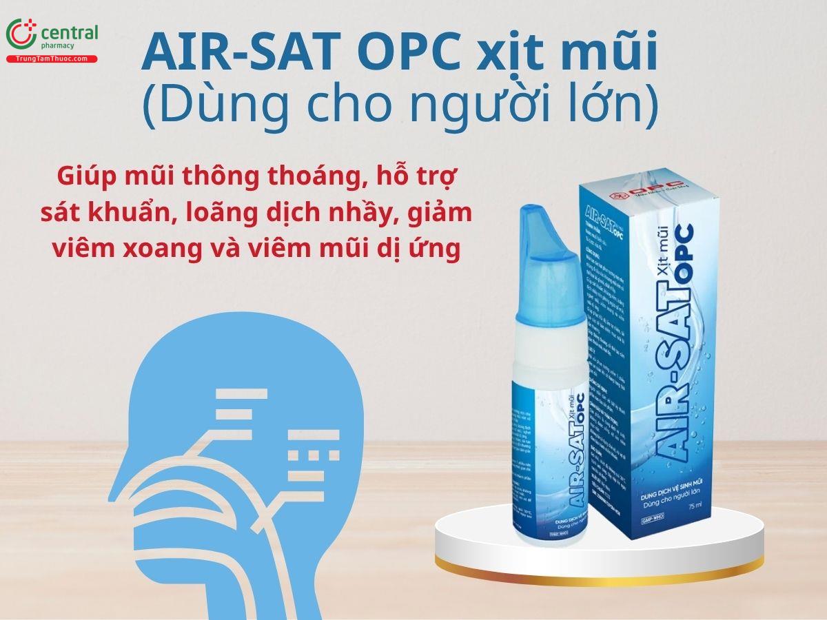 AIR-SAT OPC Xịt mũi hỗ trợ làm sạch, loại bỏ chất nhầy giúp thông thoáng mũi