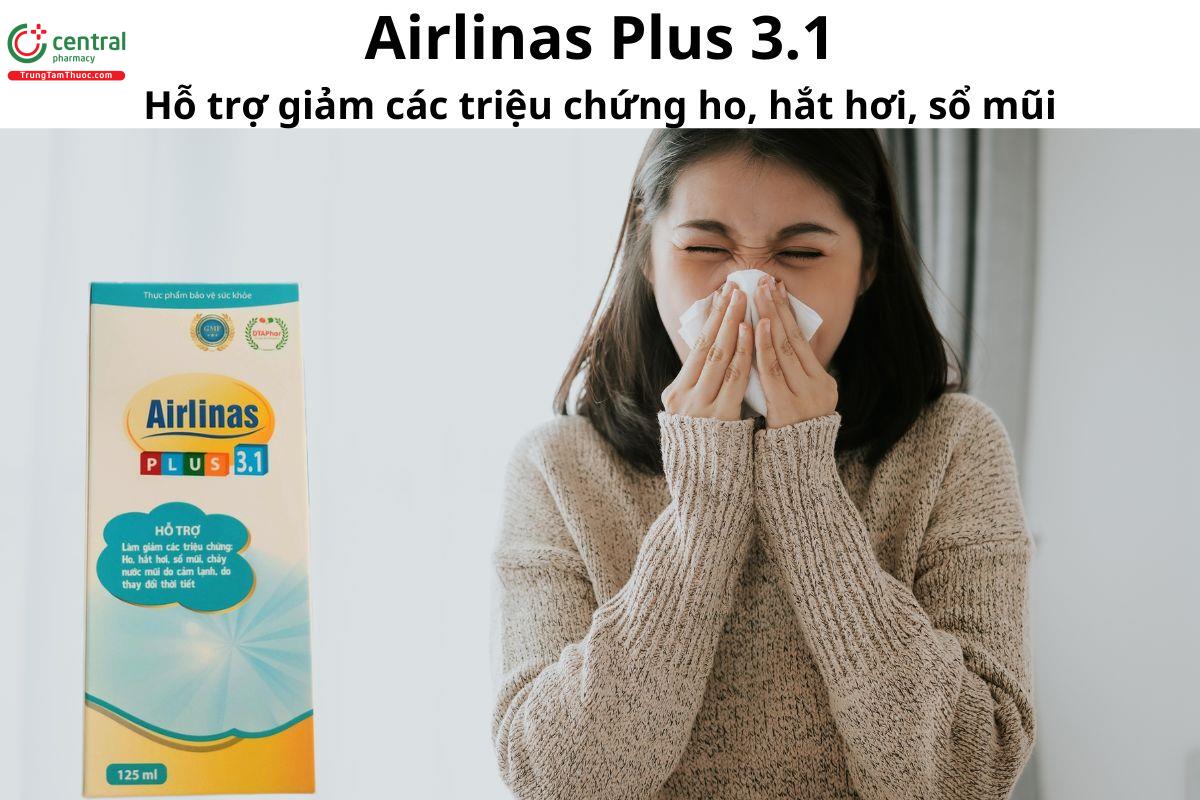 Airlinas Plus 3.1 - Giúp giảm các triệu chứng ho, hắt hơi, sổ mũi