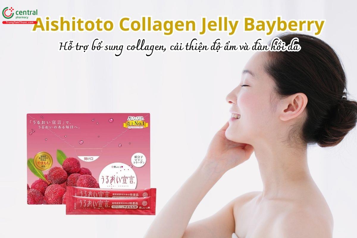 Aishitoto Collagen Jelly Bayberry hỗ trợ bổ sung collagen, cải thiện độ ẩm và đàn hồi da