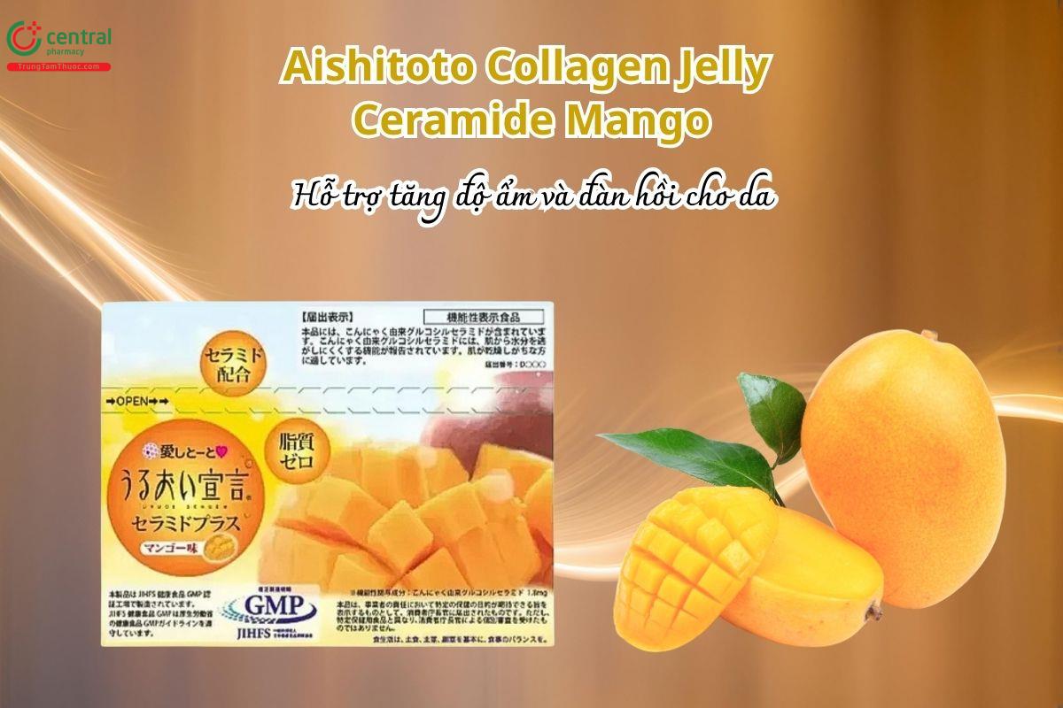 Aishitoto Collagen Jelly Ceramide Mango hỗ trợ tăng độ ẩm và đàn hồi cho da