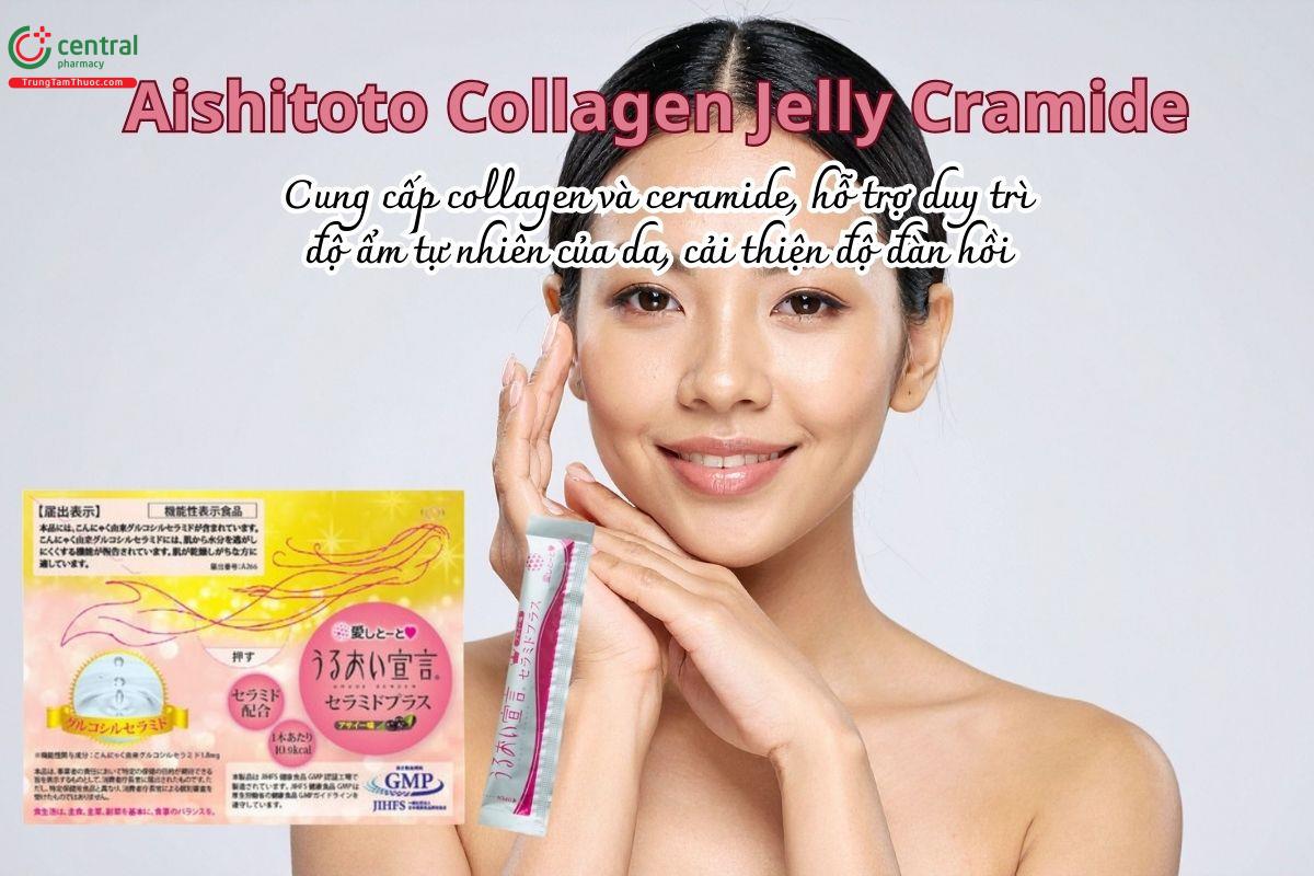 Aishitoto Collagen Jelly Cramide hỗ trợ bổ sung collagen và ceramide cho da