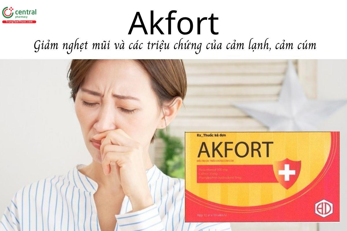 Thuốc Akfort - Giảm nghẹt mũi và các triệu chứng của cảm lạnh, cảm cúm