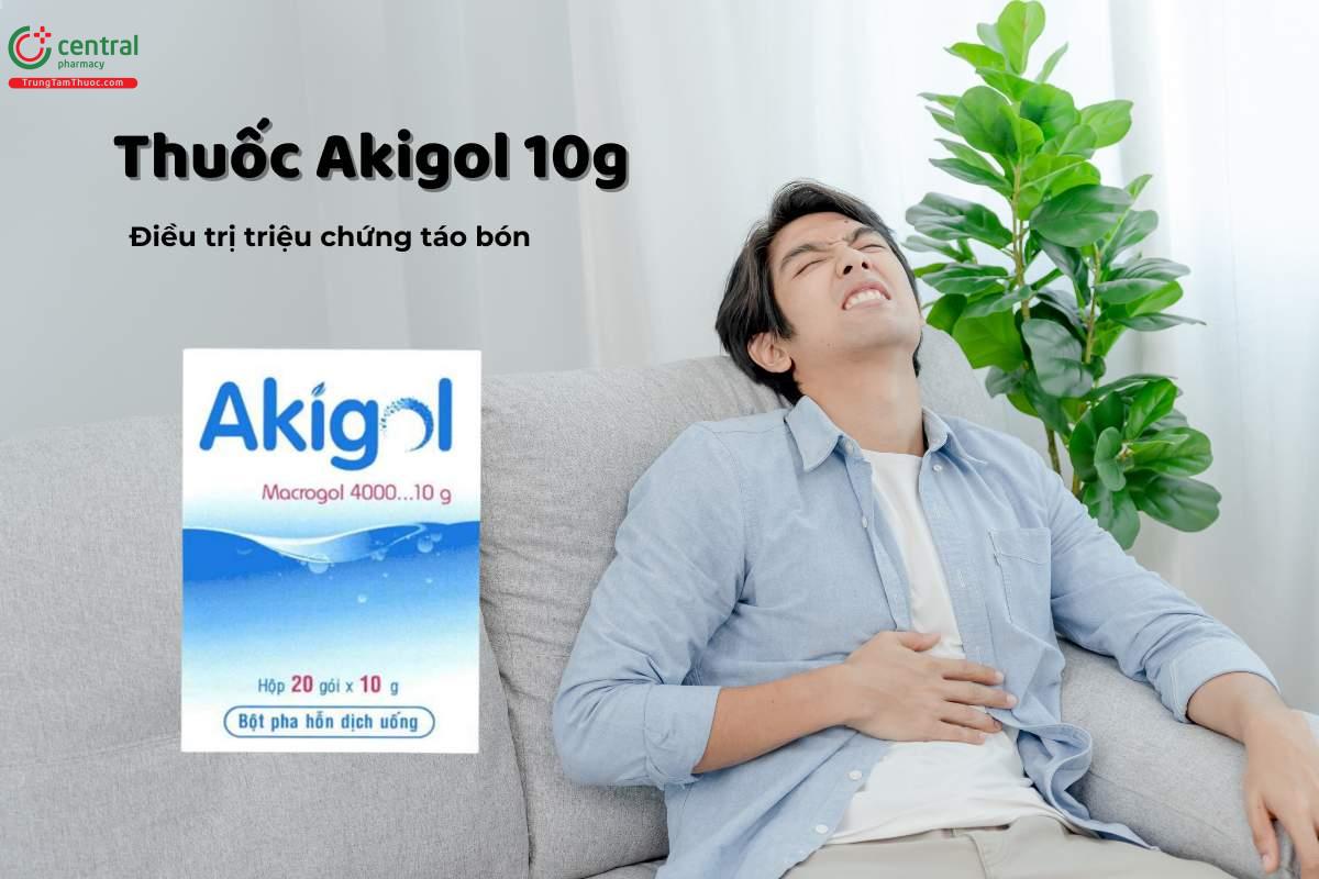 Thuốc Akigol 10g điều trị triệu chứng táo bón (Hộp 30 gói x 3g)