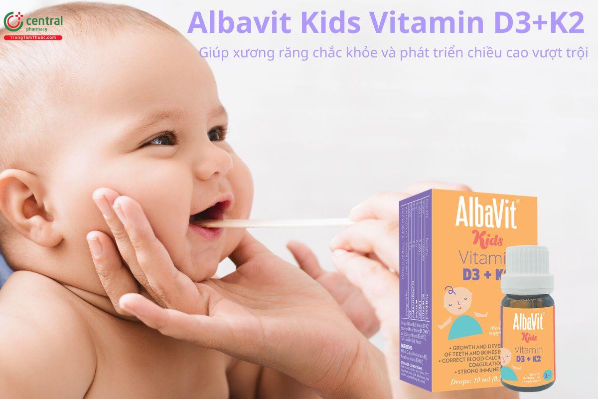 Albavit Kids Vitamin D3+K2 hỗ trợ xương chắc khoẻ, phát triển chiều cao