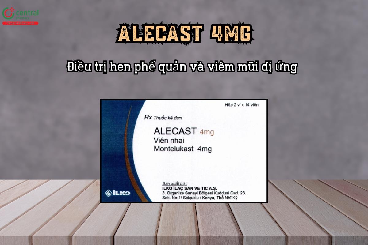 Thuốc Alecast 4mg điều trị hen phế quản và viêm mũi dị ứng
