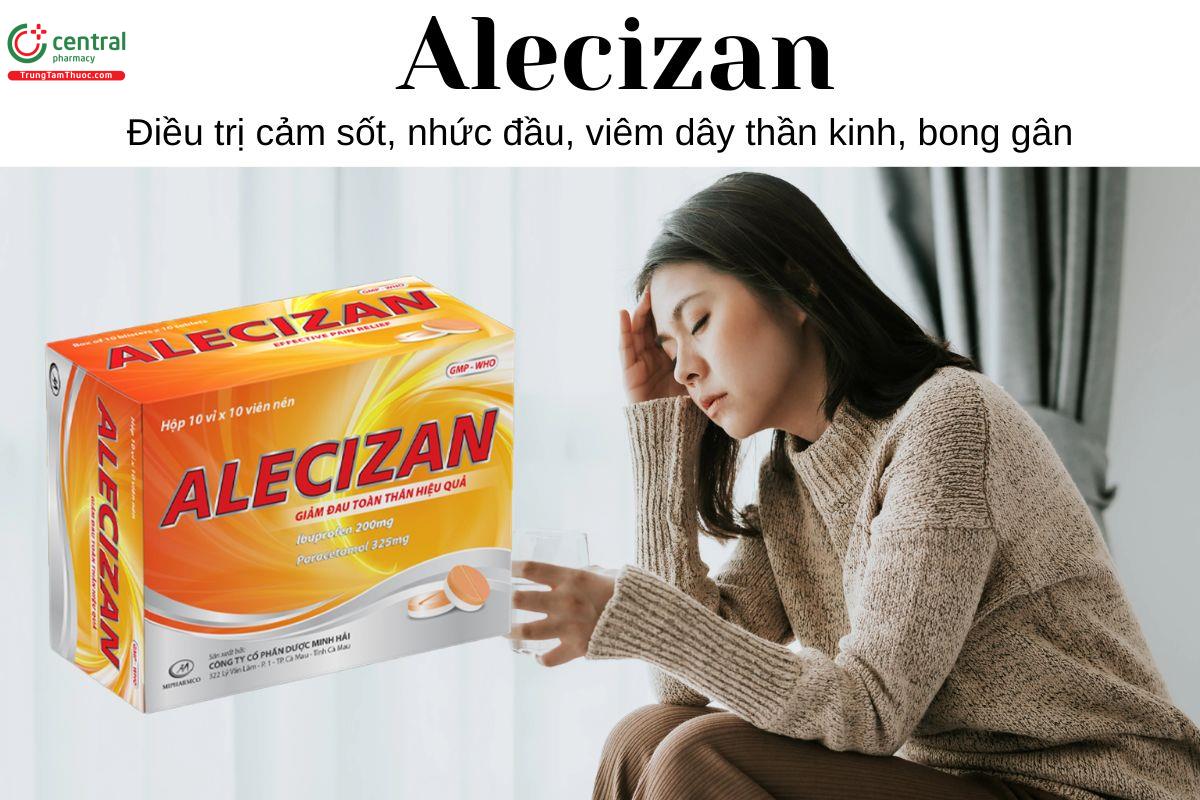 Thuốc Alecizan - Điều trị cảm sốt, nhức đầu, viêm dây thần kinh, bong gân