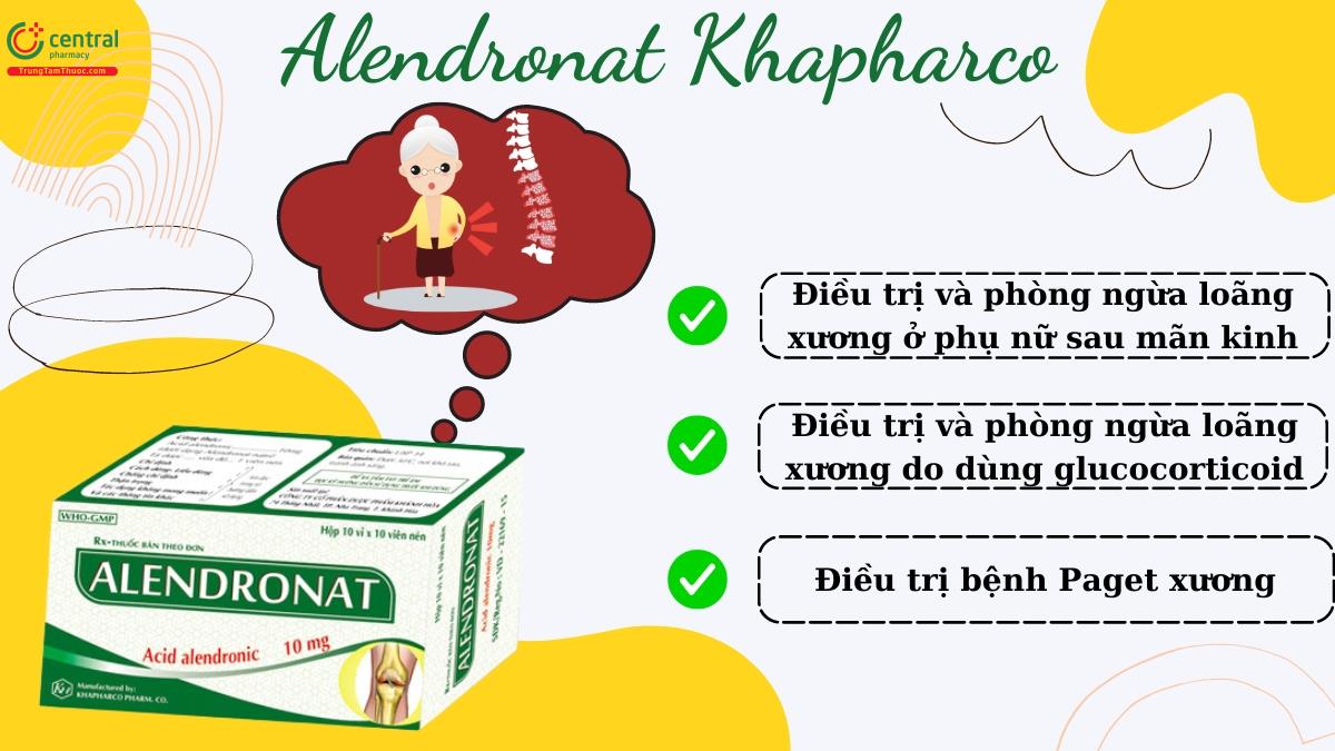 Thuốc Alendronat Khapharco - Điều trị và phòng ngừa loãng xương