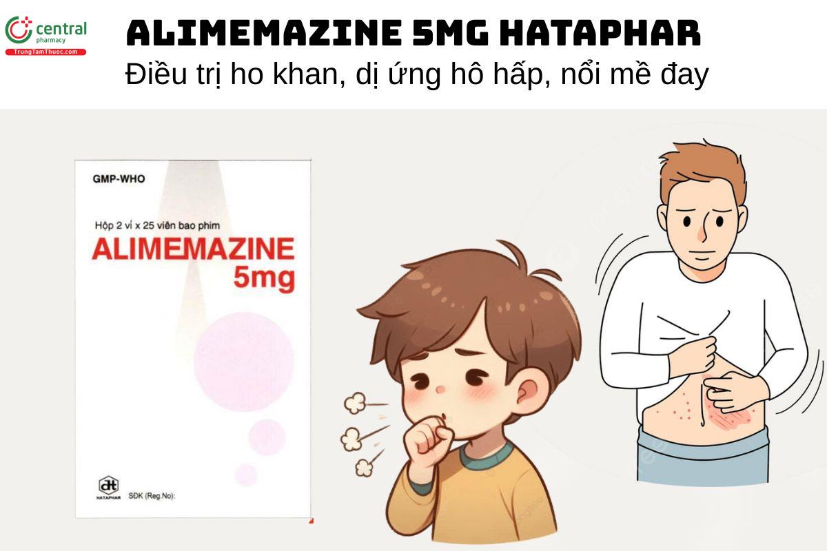 Thuốc Alimemazine 5mg HataPhar - Điều trị ho khan, dị ứng hô hấp, nổi mề đay