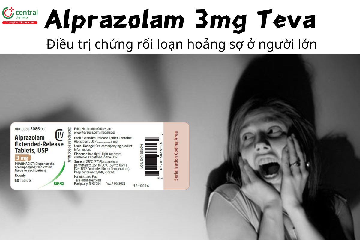 Thuốc Alprazolam 3mg Teva - Điều trị chứng rối loạn hoảng sợ ở người lớn