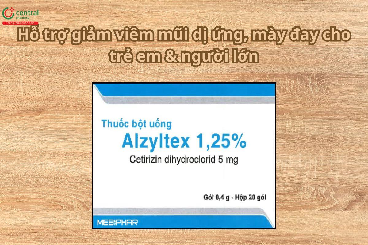 Thuốc Alzyltex 1,25% giảm viêm mũi dị ứng, mày đay cho trẻ em, người lớn