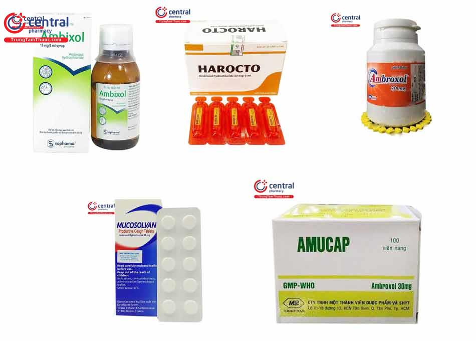 Các sản phẩm trên thị trường hiện nay có chứa thành phần Ambroxol