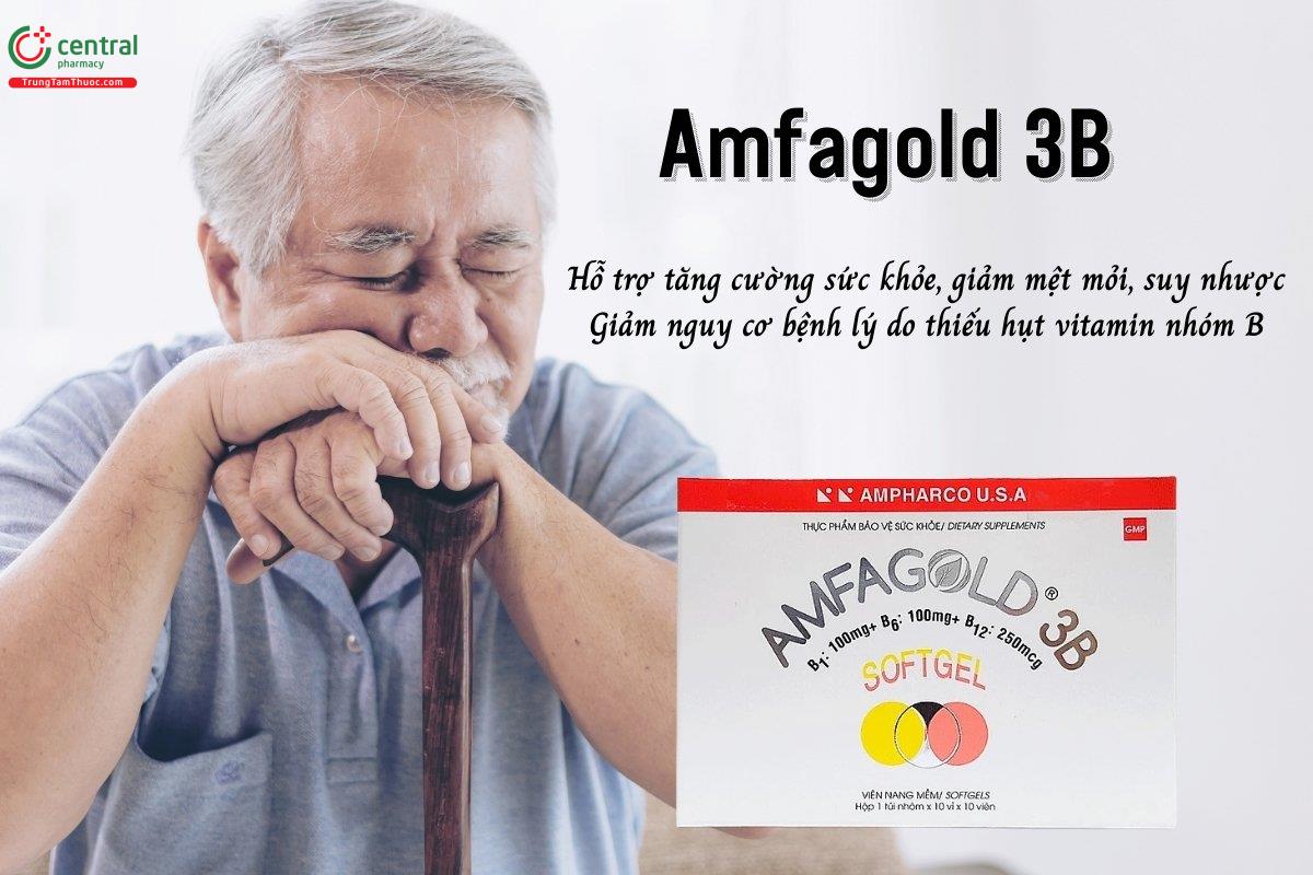 Thuốc Amfagold 3B có tác dụng hỗ trợ tăng cường sức khỏe, nâng cao sức đề kháng, giảm mệt mỏi, suy nhược và nguy cơ bệnh lý do thiếu hụt vitamin nhóm B