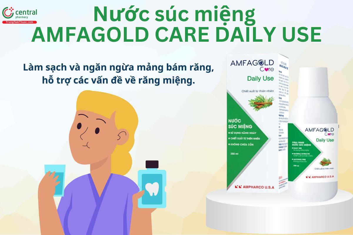 Nước súc miệng Amfagold Care Daily Use hỗ trợ chăm sóc răng miệng