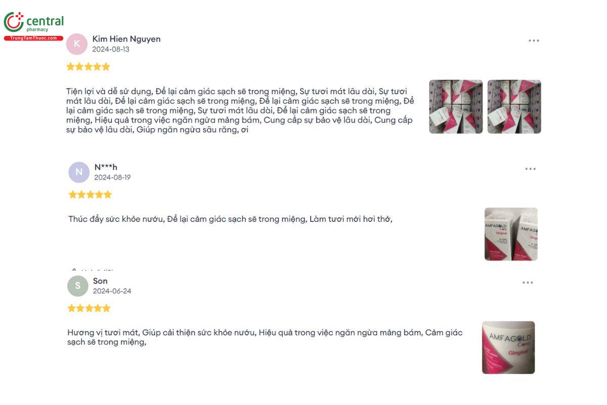 Nước súc miệng Amfagold Care Daily Use được nhiều người dùng đánh giá tốt