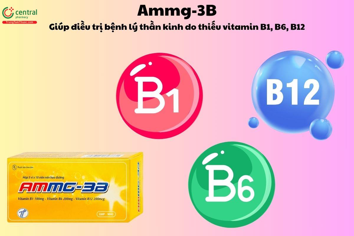 Thuốc Ammg-3B - Điều trị bệnh lý thần kinh do thiếu vitamin B1, B6, B12