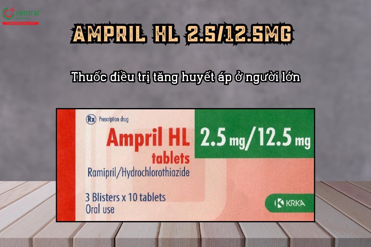 Thuốc Ampril HL 2.5/12.5mg Tablets điều trị tăng huyết áp ở người lớn
