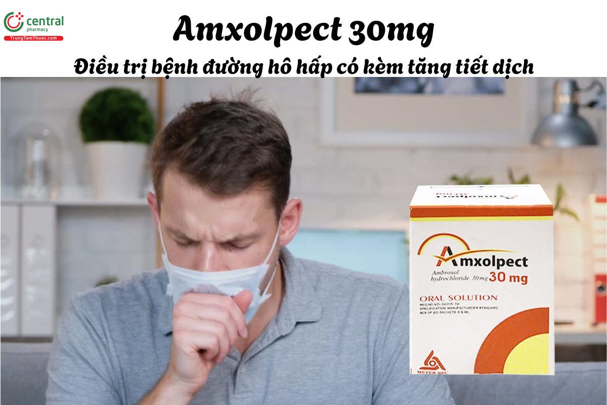 Thuốc Amxolpect 30mg (20 gói) - Điều trị tăng tiết nhầy trong bệnh hô hấp