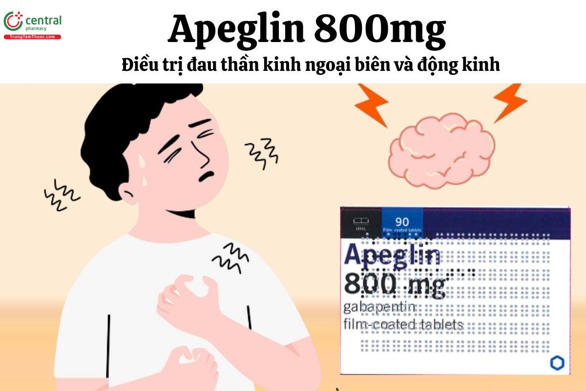 Thuốc Apeglin 800mg - Điều trị đau thần kinh ngoại biên và động kinh