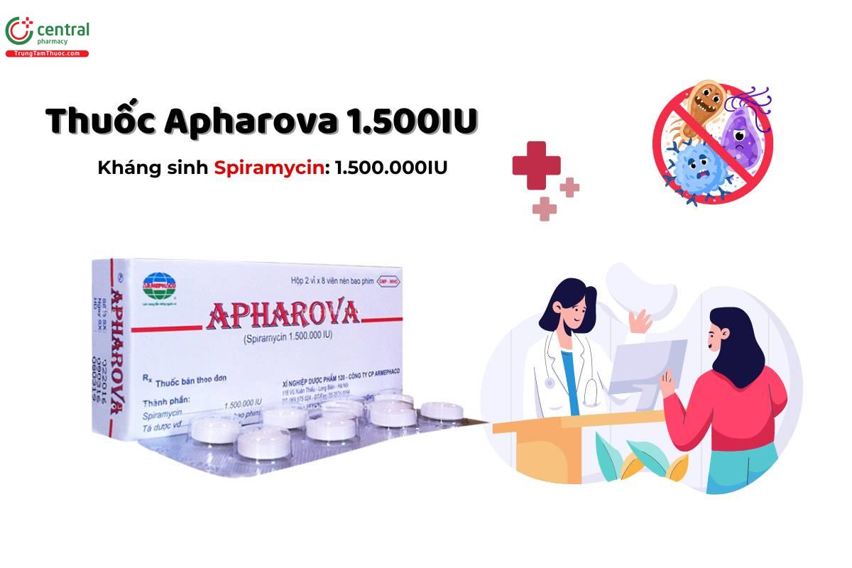 Thuốc Apharova 1.500IU kháng sinh điều trị nhiễm khuẩn hô hấp, sinh dục